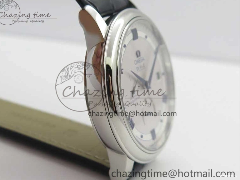 0327 Timeless De Ville Prestige Real PR SS ZF 1:1 Best Edition Gray Dial Blue Markers on Blue Leather Strap MIYOTA 7936